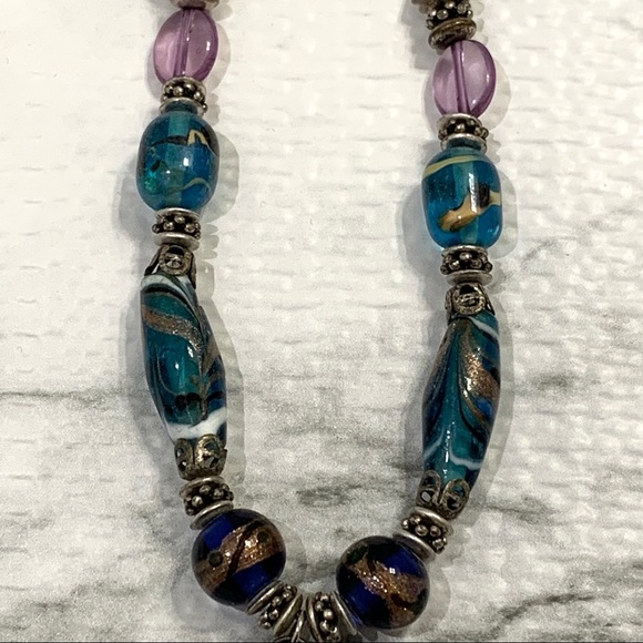 BOHO Necklace Pendant Metal Stone Intricate - Picture 6 of 13